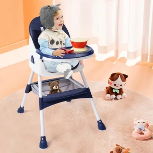 Fällbar barnstol 2-i-1 för måltider och lek, justerbar höjd, med 1-set livsmedelsklass PP-bestick för 6 månader–6 år 13 Fällbar barnstol 2-i-1 för måltider och lek, justerbar höjd, med 1-set livsmedelsklass PP-bestick för 6 månader–6 år