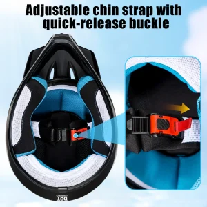 Barnhjälm motocrossstil för ATV/quad och dirt bike, DOT-godkänd, 3–12 år