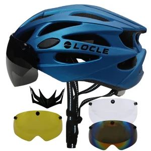 Integrerad cykelhjälm med visir — ultralätt PC/EPS, storlekar M–XL