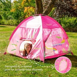 Unicorn Dome-tält för barn – Prinsessinspirerat lek-tält (122 x 122 x 102 cm)