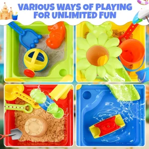 25-delars Sommar Vattenbord för Småbarn — 4 i 1 Lekutomhus (Vatten och Sand)