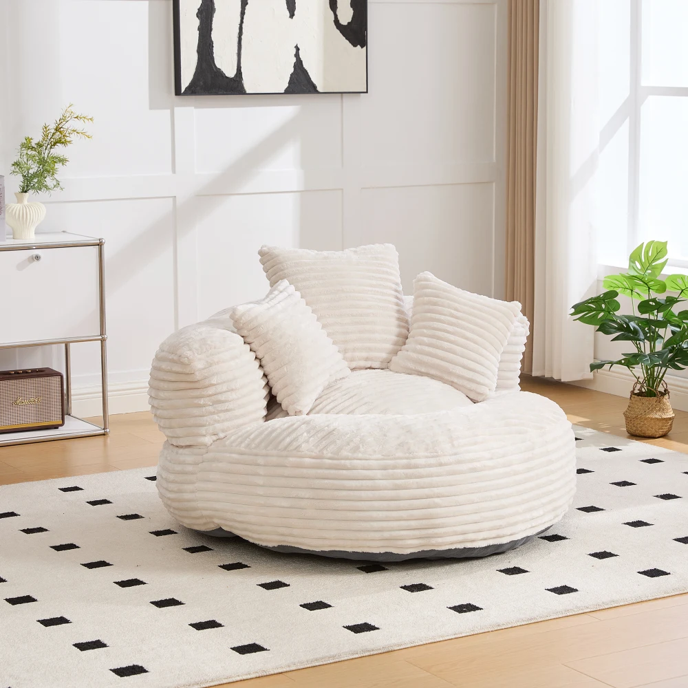 Corduroy Sitsväska – hållbar och bekväm lounge-stol med hög rygg och 3 kuddar 9 Corduroy Sitsväska – hållbar och bekväm lounge-stol med hög rygg och 3 kuddar - Bild 9