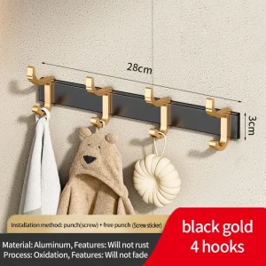 Borrfri uppgradering: justerbar bredd och tjocklek – dörrkrok, klädkrok för badrum och kök (6-pack)