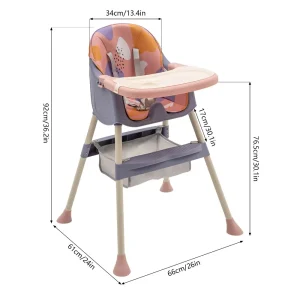 Småbarnsstol för barn från 6 månader och uppåt – matplats/upphöjd stol, bärkapacitet upp till 70 kg