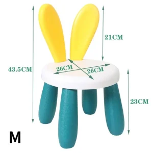 Söt kaninbarnstol i plast för förskola och hem – halkfri design med tjock fotbräda