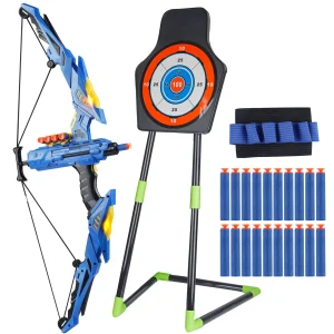 Blå/vit båg- och pil-leksak för barn – För inomhus- och utomhuslek, perfekt present till högtid eller skolstart
