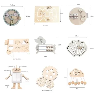 Montessori Aktivitetsbräda i trä – Pedagogisk DIY sensorisk bräda för barn