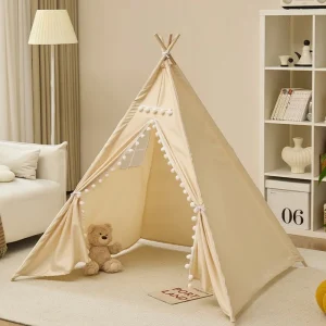 Barn Teepee Tält Lekhus 1,35 m / 1,6 m – Portabelt Inomhustält
