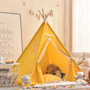 Barn Teepee Tält Lekhus 1,35 m / 1,6 m – Portabelt Inomhustält