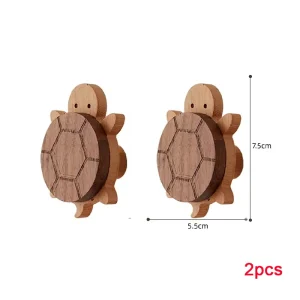 Väggkrok av massivt trä med sköldpaddsmotiv – 1/2/3-delars