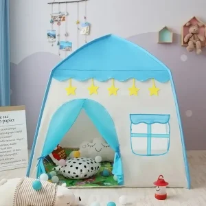 Barnens lekstält i slottstil – blått med stjärndesign