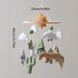 Trämobil för bebis – ringande leksak 0–12 månader, sängmobil med musikbox