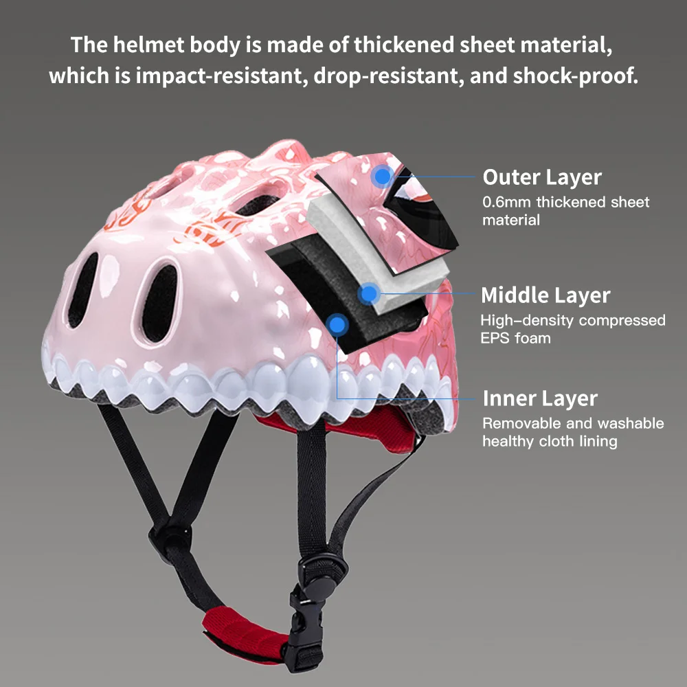 Barnhjälm med 3D‑dinosaurie – justerbar, ventilerad cykel- och skatehjälm 5 Barnhjälm med 3D‑dinosaurie – justerbar, ventilerad cykel- och skatehjälm - Bild 5