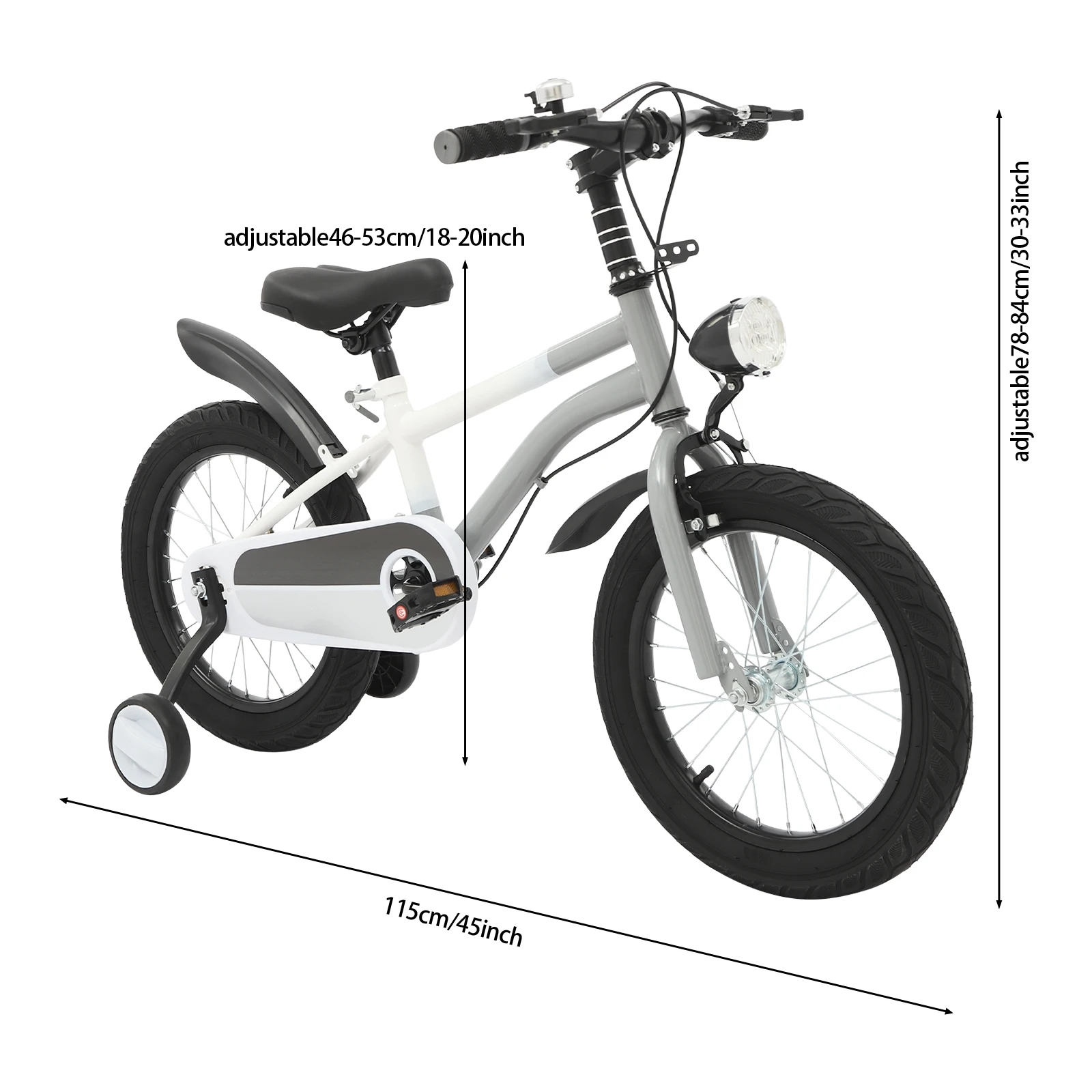 Barncykel 16 tum med stödhjul och LED-lykta (4–6 år, rosa/grön/grå) 9 Barncykel 16 tum med stödhjul och LED-lykta (4–6 år, rosa/grön/grå) - Bild 9