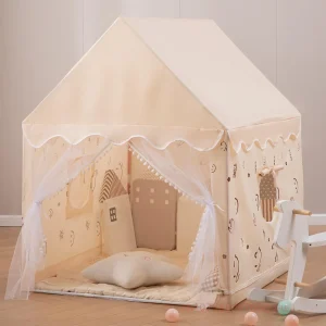 Barntält – Prinsessslott lekstuga, hopfällbart inomhustält utan ljusboll