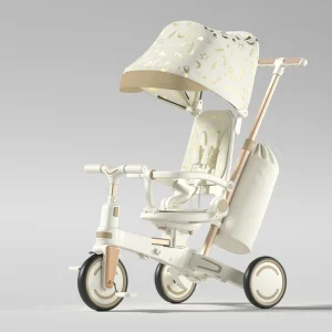 9-i-1 barntricycle med avtagbart räcke och justerbart tak – lärande cykel för småbarn