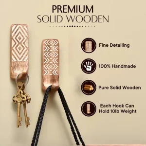 Alternative view of Massiv träkrok – vintage väggmonterad klädhängare