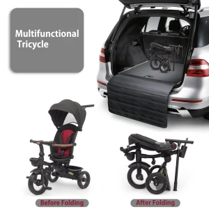 7 i 1 hopfällbar barntricycle för barn 6 månader–5 år – all-terrain gång- och styrvagn