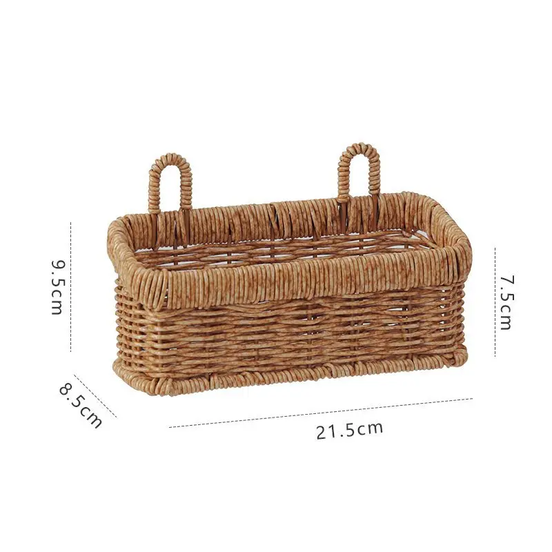 Väggmonterad korg för frukt och grönsaker i plast – simulerad rotting, hängande väggkorg 7 Väggmonterad korg för frukt och grönsaker i plast – simulerad rotting, hängande väggkorg - Bild 7