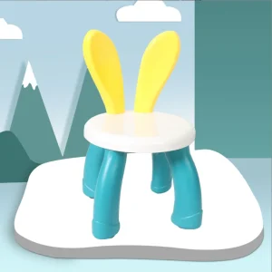 Söt kaninbarnstol i plast för förskola och hem – halkfri design med tjock fotbräda