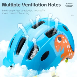 Barnhjälm – ultralätt och justerbar för cykel och sparkcykel, med dinosauriemotiv