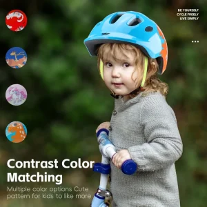 Barnhjälm – ultralätt och justerbar för cykel och sparkcykel, med dinosauriemotiv