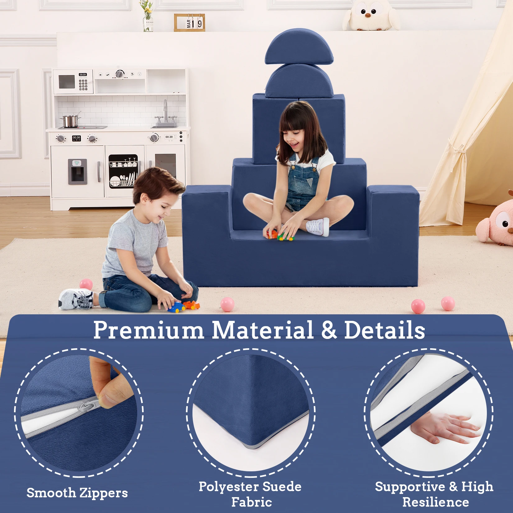 6-delat modulärt barnsoff-set – mjukt skumfyllt och tygklätt 3 6-delat modulärt barnsoff-set – mjukt skumfyllt och tygklätt - Bild 3