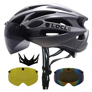 Integrerad cykelhjälm med visir — ultralätt PC/EPS, storlekar M–XL