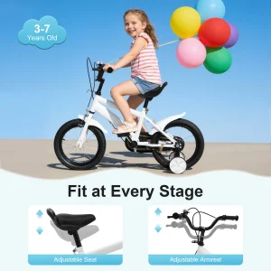 14‑tums barncykel med stödhjul och justerbar sadel – för 2–6 år