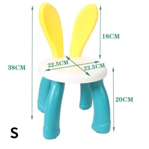 Söt kaninbarnstol i plast för förskola och hem – halkfri design med tjock fotbräda