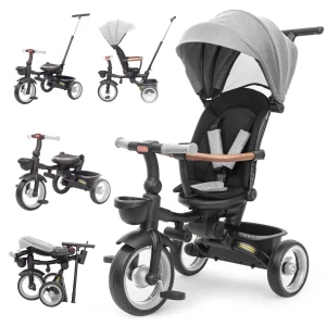 7 i 1 hopfällbar barntricycle för barn 6 månader–5 år – all-terrain gång- och styrvagn