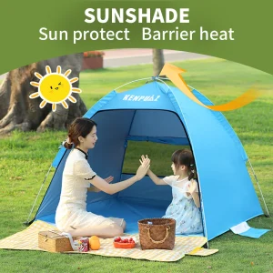 Strandblått barntält – portabelt komplett flexibelt set för familjen, snabbt uppsättbart utomhus och vattentätt