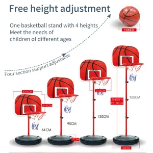 Justerbar barnbasketkorg 63–165 cm – stående ställbar korg för inomhus/utomhus lek