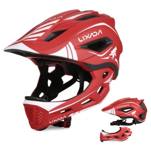 Barnhjälm 2‑i‑1 med avtagbart hakskydd – ventilerad helhjälm för cykel, skateboard och sparkcykel