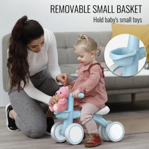 4-hjuls balanscykel för bebisar 12–24 månader – Pedalfri balanscykel för pojkar och flickor från 1 till 2 år