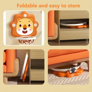 1-set barnbasketset med sugkoppsmontering utan borrning – inomhusbasket för hemmabruk