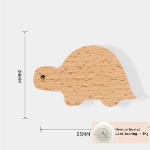 Söt väggkrok i trä för barnrum – djurmotiv, enkel krok för nycklar och upphängning