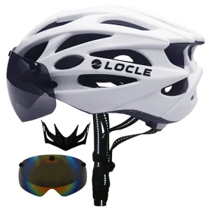 Integrerad cykelhjälm med visir — ultralätt PC/EPS, storlekar M–XL