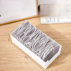 Datasladdförvaringsbox med 7 små fack – skrivbordskabelorganisator