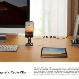 Magnetiska kabelklämmor – justerbar kabelhållare under skrivbordet för kabelhantering i hemmet och kontoret
