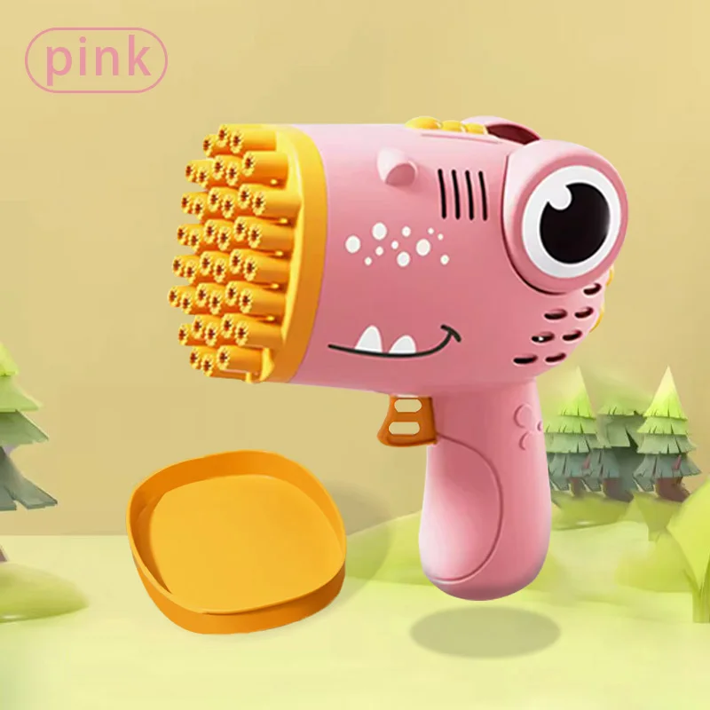 40-håls dinosaurie bubbelmaskin – handhållen, elektrisk bubbelpistol för utomhusbruk (utan bubbelvatten) 7 40-håls dinosaurie bubbelmaskin – handhållen, elektrisk bubbelpistol för utomhusbruk (utan bubbelvatten) - Bild 7