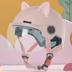 Alternative view of Barnhjälm med kattöron och visir, justerbar — 4–14 år, ABS, ultralätt