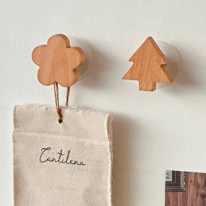 Söt trädjurskrok – väggkrok i bokträ för nycklar och kläder