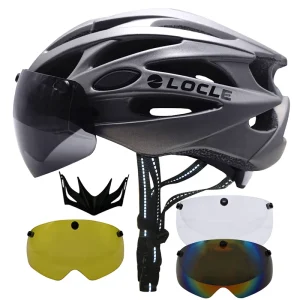 Integrerad cykelhjälm med visir — ultralätt PC/EPS, storlekar M–XL