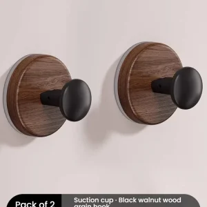Självhäftande dörrkrok i träimitation – väggmonterad utan borr, handduks- och klädkrok för kök eller badrum