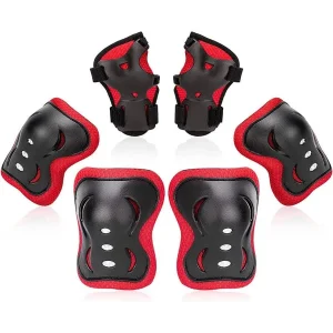 6‑delars skyddsset för barn – knä-, armbågs- och handledsskydd