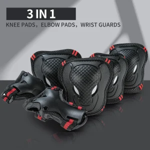 Barnskyddsset med knä-, armbågs- och handledsskydd samt förvaringsväska 10 Barnskyddsset med knä-, armbågs- och handledsskydd samt förvaringsväska