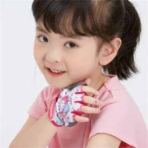 Barnhandskar halvfingrade för cykel och scooter