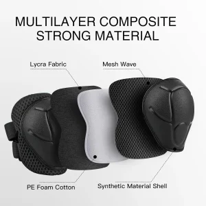 6‑delat skyddspaket för barn (3–10 år) – knä-, armbågs- och handledsskydd