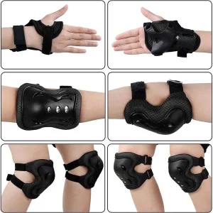 6‑delars skyddsset för barn – knä-, armbågs- och handledsskydd